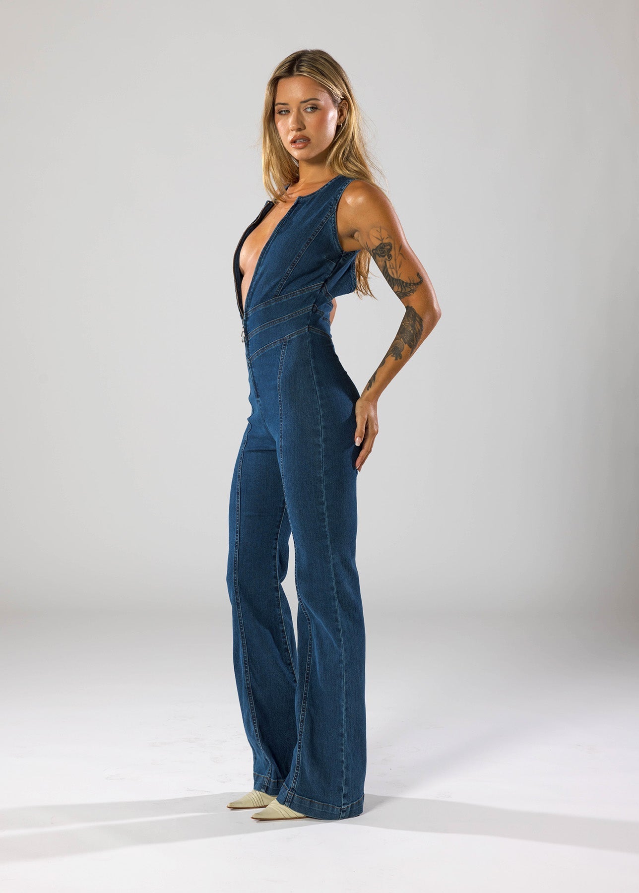 Georgia - Trendiger Jeans-Jumpsuit