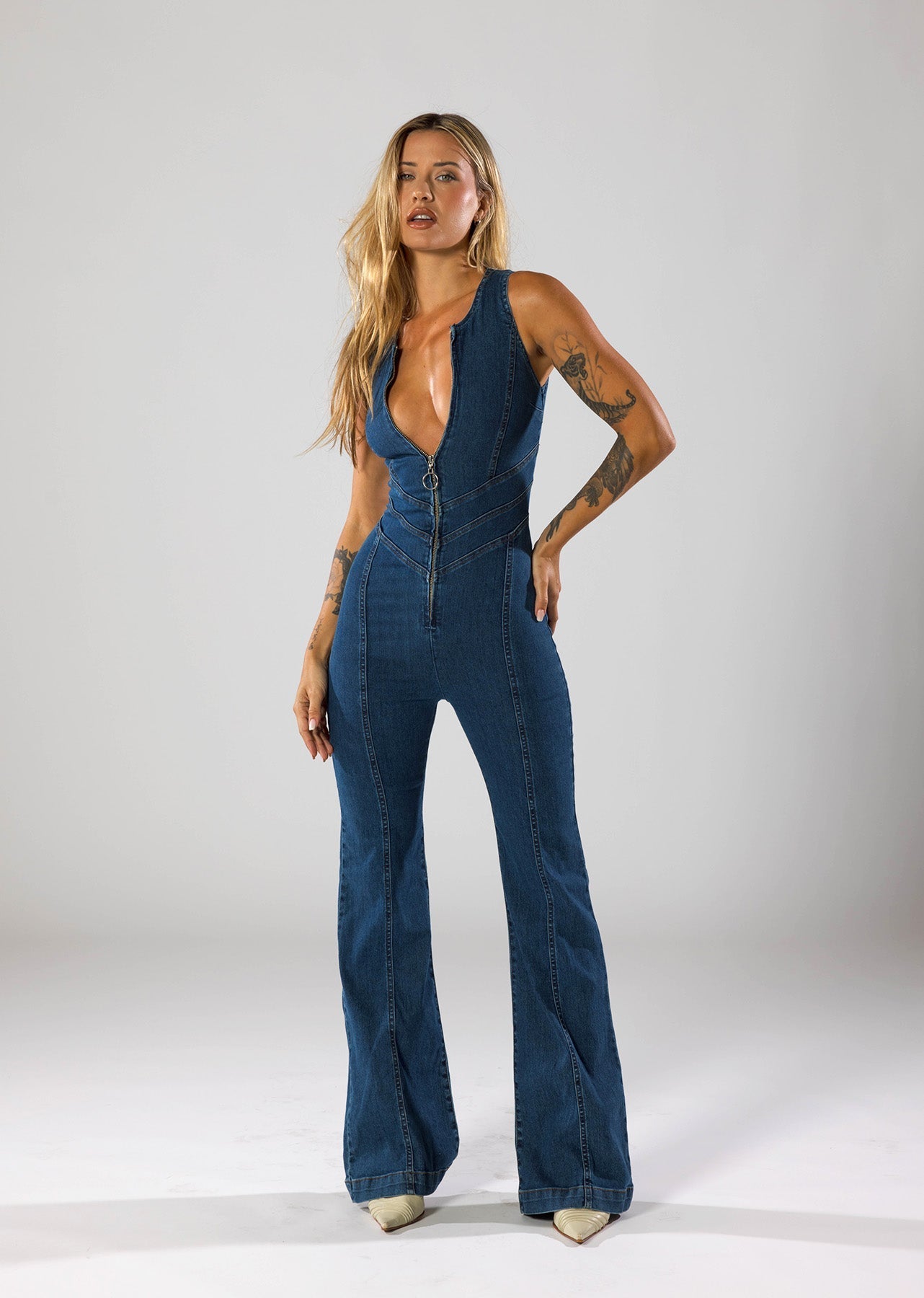 Georgia - Trendiger Jeans-Jumpsuit