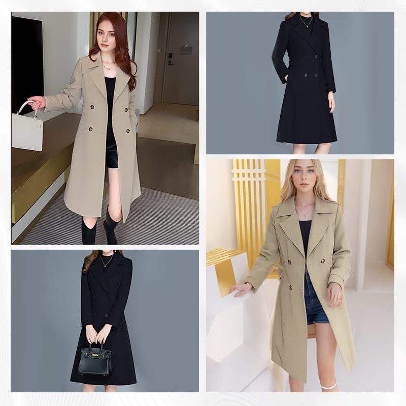Eleganter Damen-Trenchcoat mit Plüschfutter