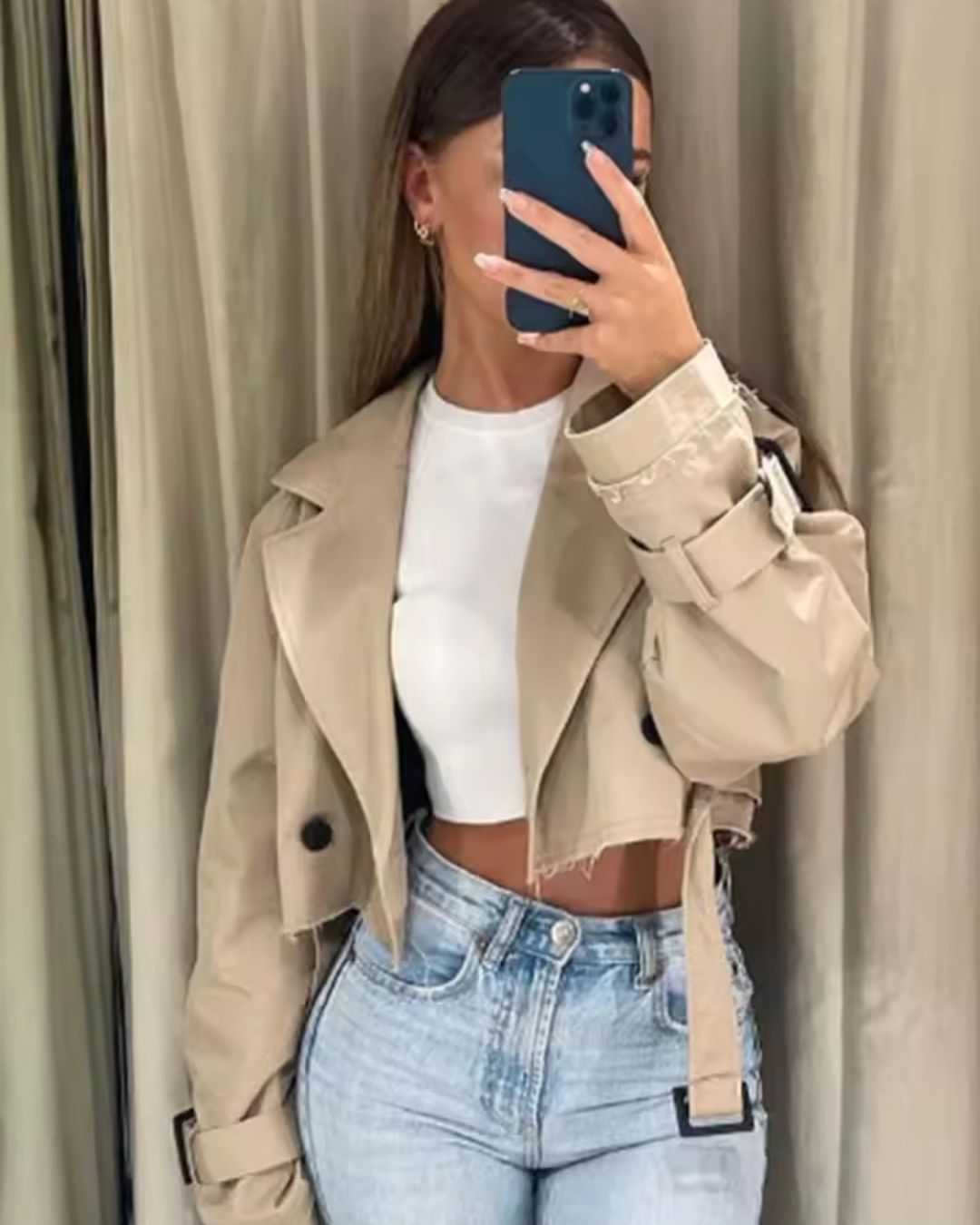 Caro | Cropped Trenchjacke