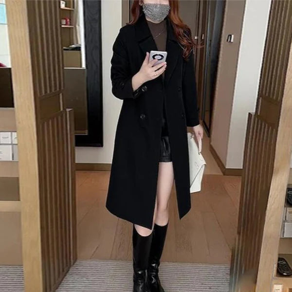 Eleganter Damen-Trenchcoat mit Plüschfutter