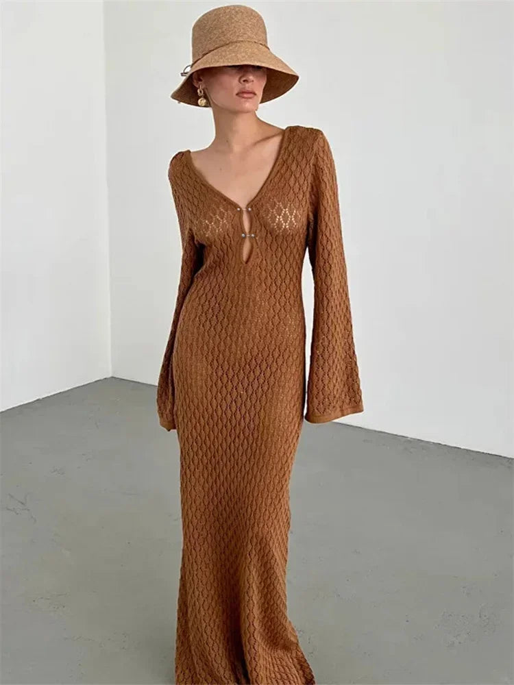 Tossy Maxi-Strickkleid
