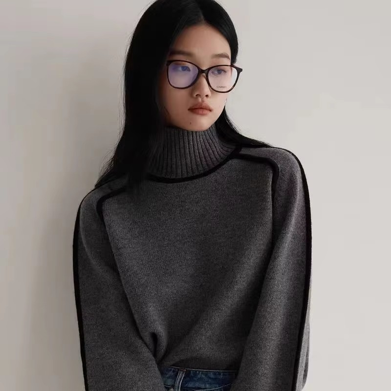 2024 Damen Patchwork Strickpullover