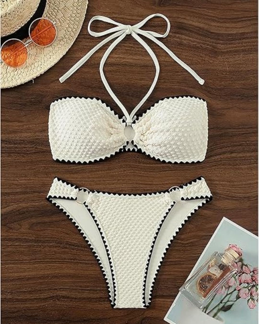 Noaia | Bikini-Set mit Struktur und Kontrastpaspel