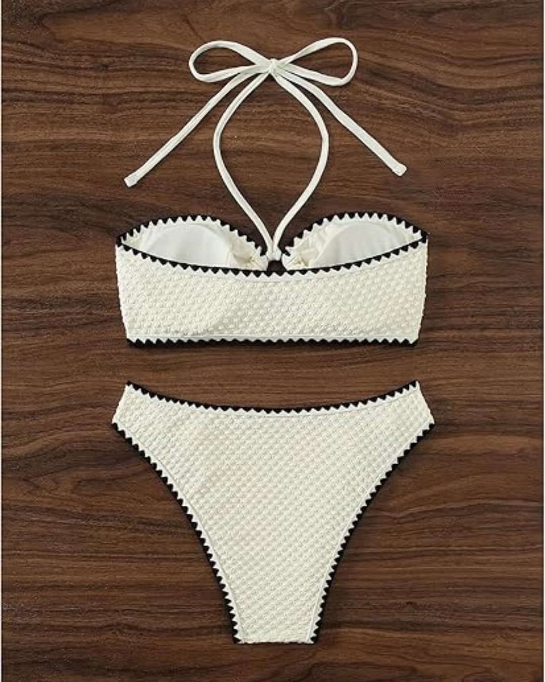 Noaia | Bikini-Set mit Struktur und Kontrastpaspel