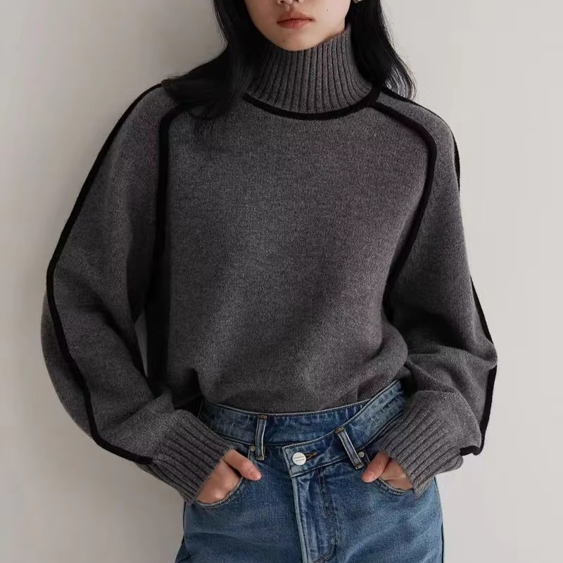 2024 Damen Patchwork Strickpullover