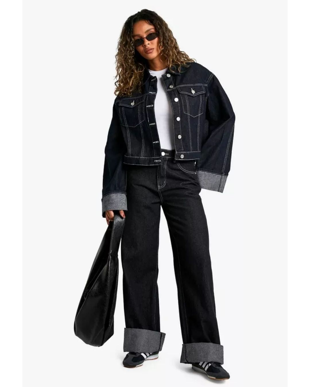 Zweiteiliges Premium-Denim-Set für Damen