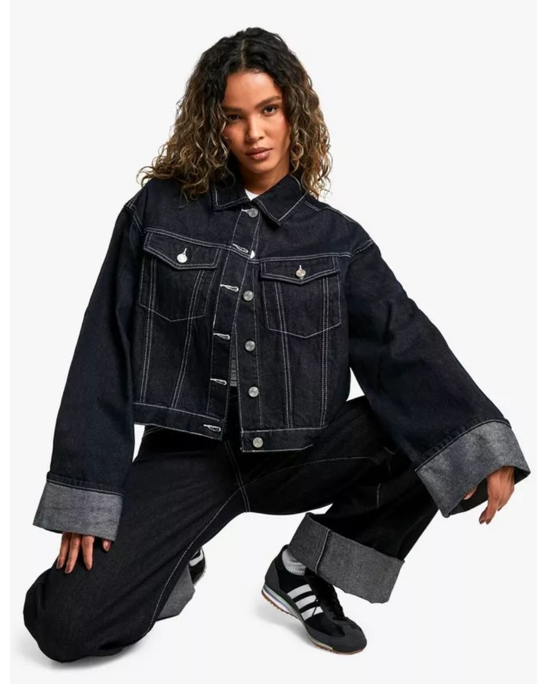 Zweiteiliges Premium-Denim-Set für Damen