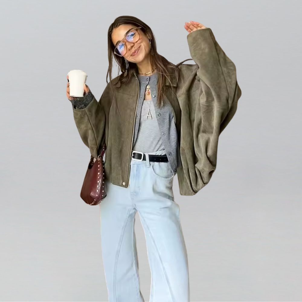 Rafza | Oversized Jack in Wildleder-Optik