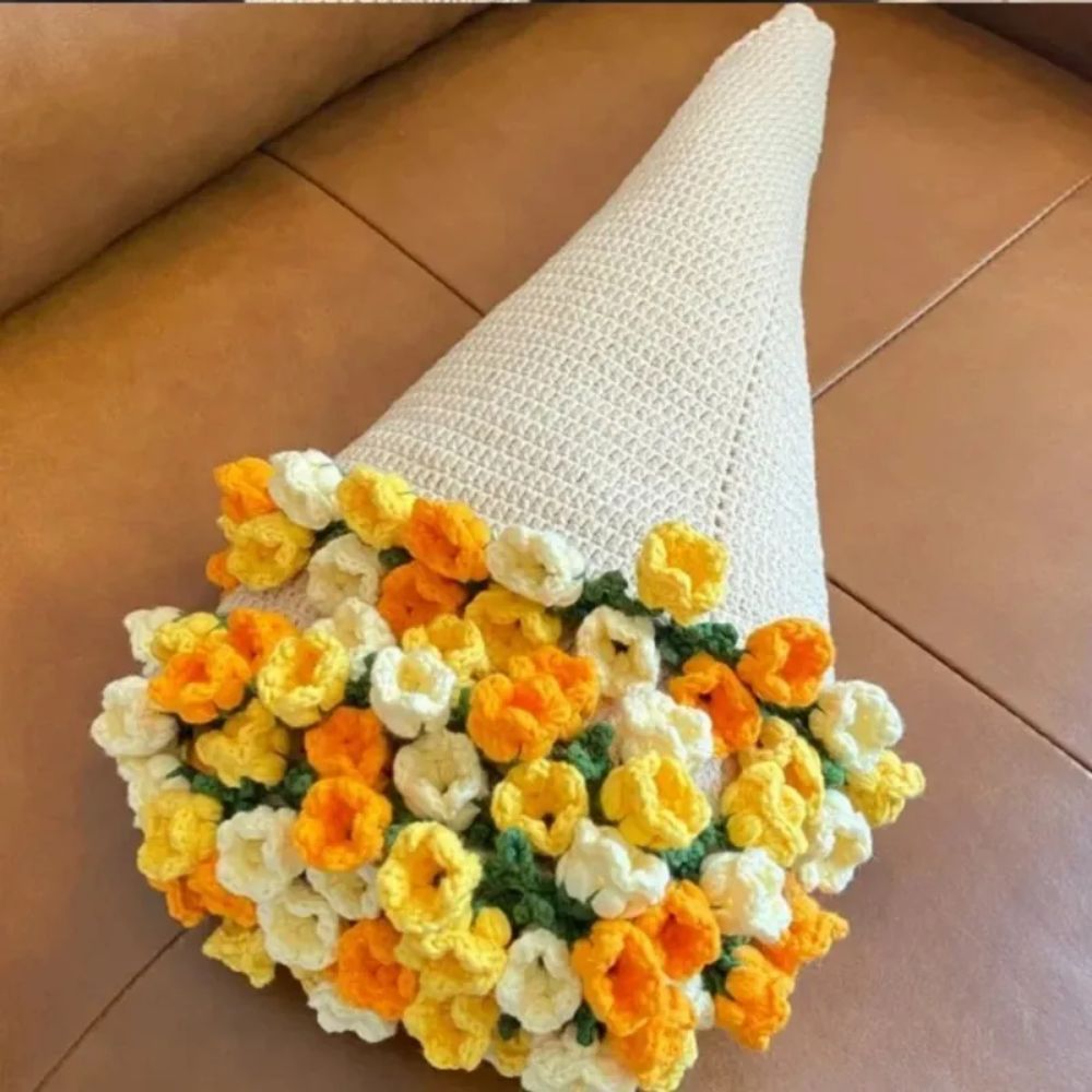 Handgestrickte Rosen-Decke DIY-Kit & Fertiges Geschenk