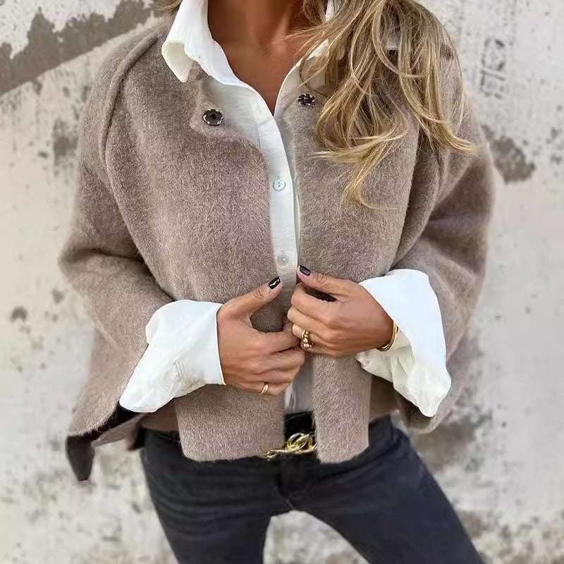 Damenmode einfarbiger Kurzmantel