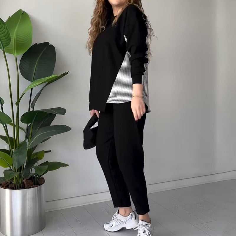 2-teiliges Lounge-Set für Damen mit Blockfarben