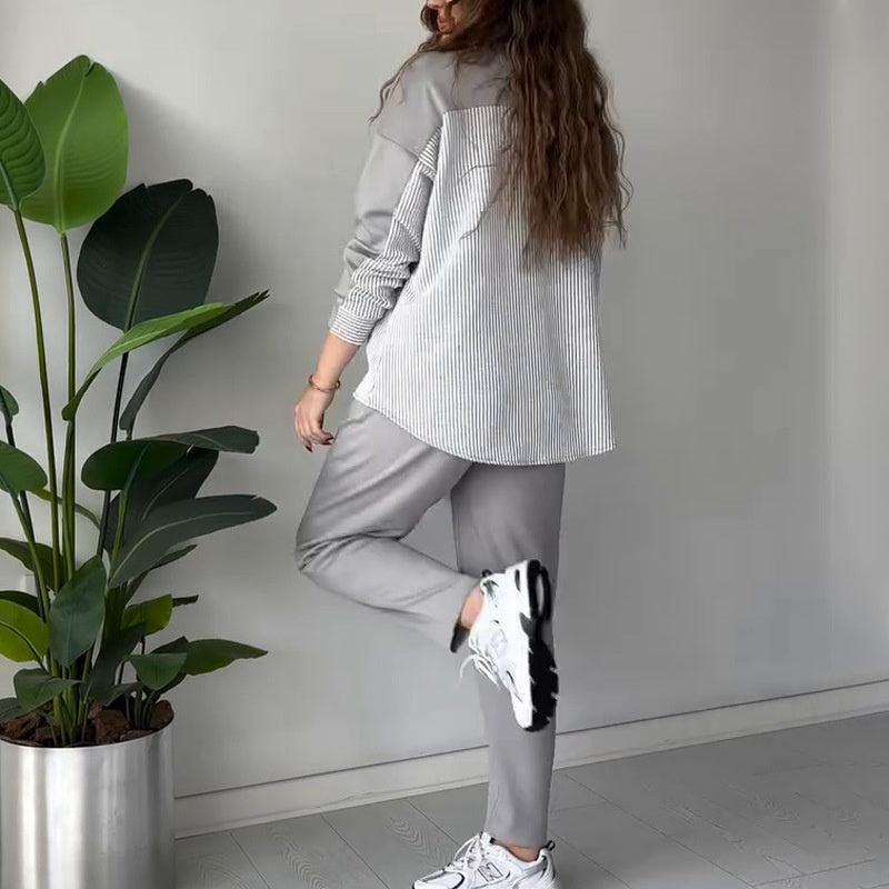 2-teiliges Lounge-Set für Damen mit Blockfarben