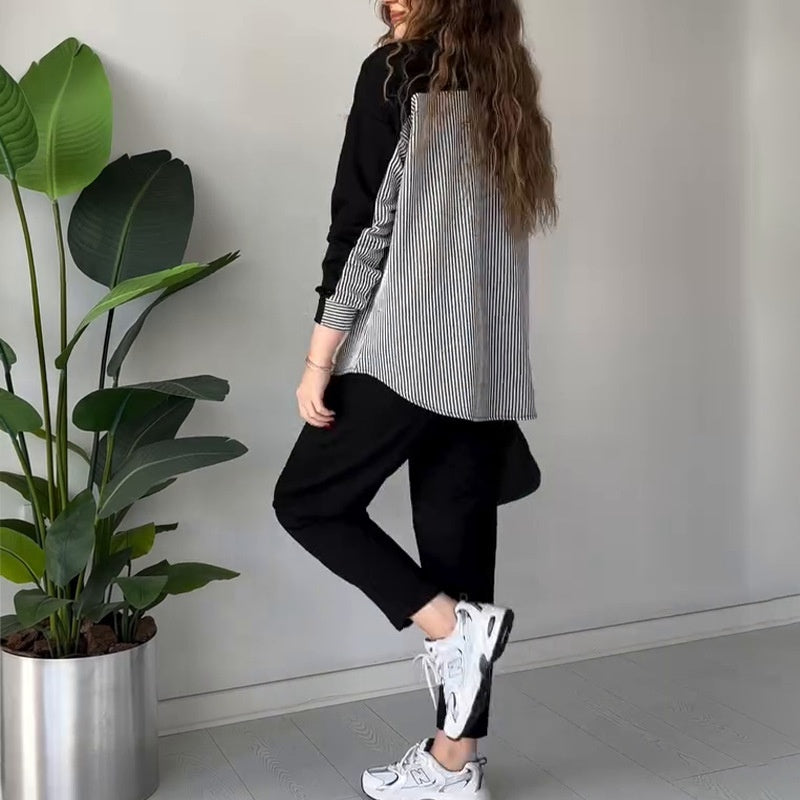 2-teiliges Lounge-Set für Damen mit Blockfarben