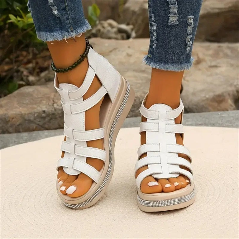 Roma | Elegante Riemensandalen mit Keilabsatz