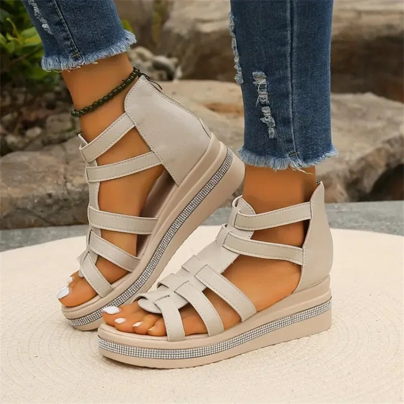 Roma | Elegante Riemensandalen mit Keilabsatz