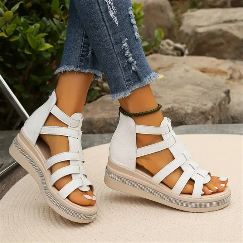 Roma | Elegante Riemensandalen mit Keilabsatz