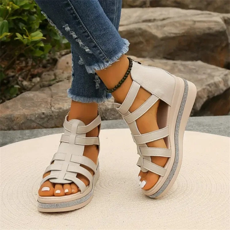 Roma | Elegante Riemensandalen mit Keilabsatz